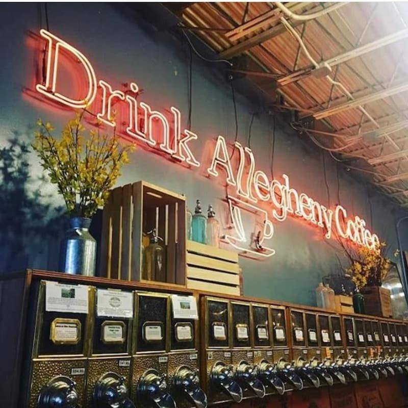 Interior of Allegheny Coffee & Tea Exchange, specialty coffee shop in Pittsburgh
