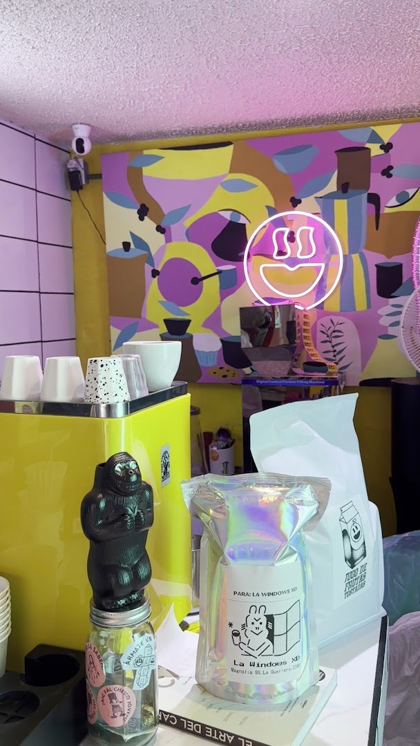 Interior of Mutante tostadores de café, specialty coffee shop in Mexico City
