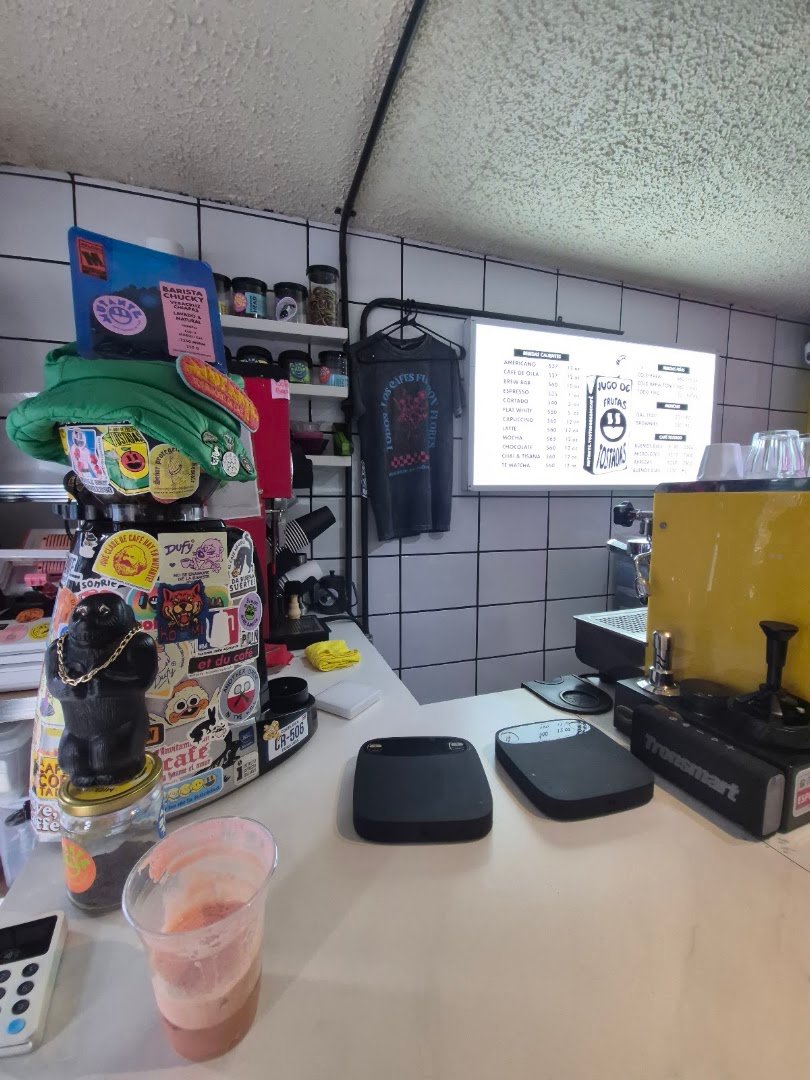 Interior of Mutante tostadores de café, specialty coffee shop in Mexico City