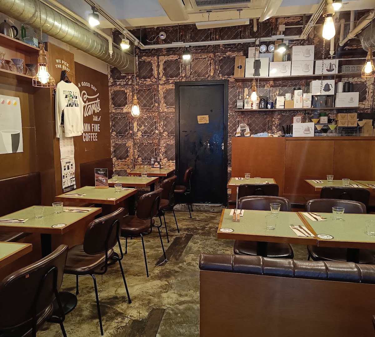 Interior of Urban Coffee Roaster, specialty coffee shop in Hong Kong