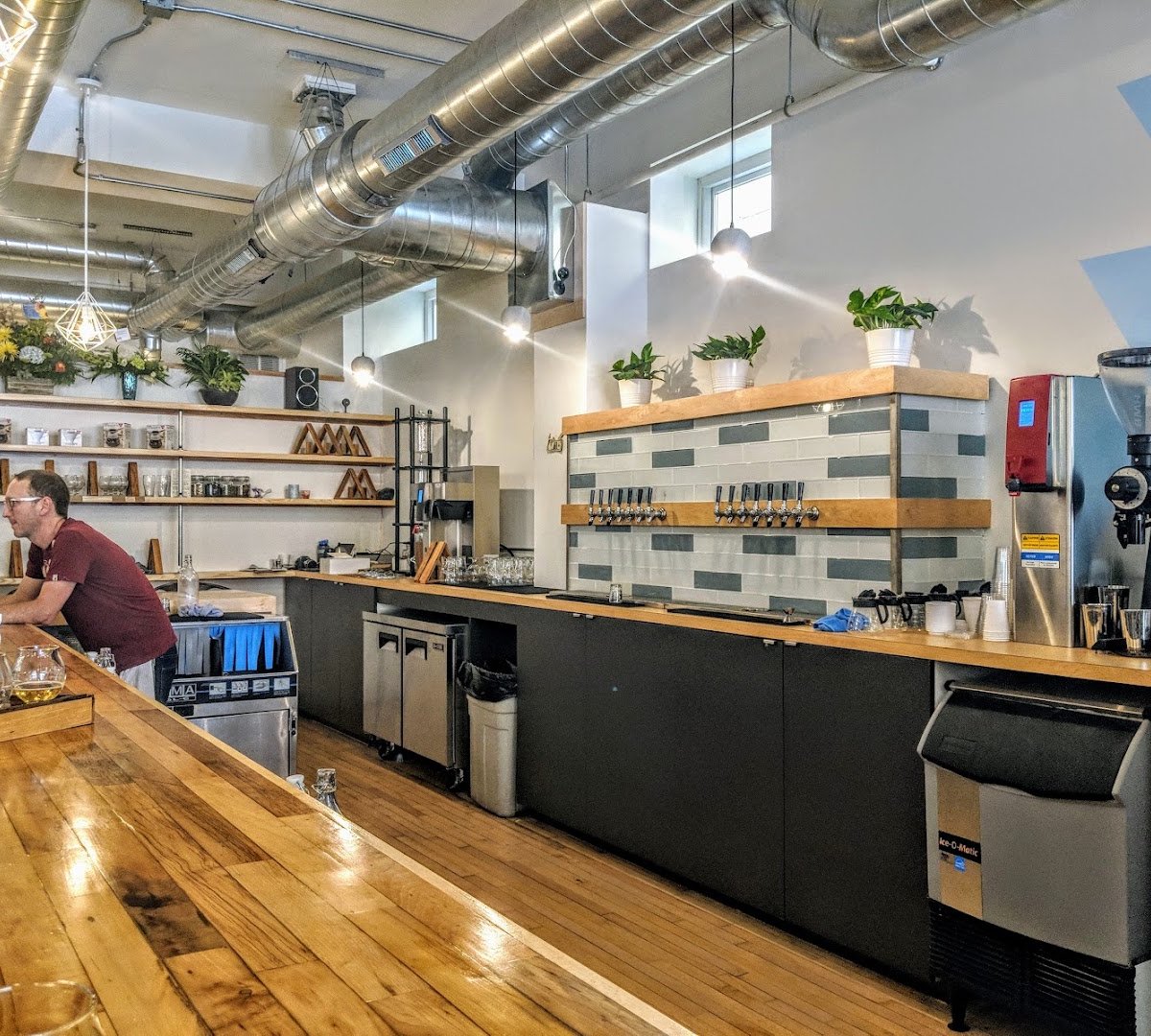 Interior of Vennture Brew Co, specialty coffee shop in Milwaukee