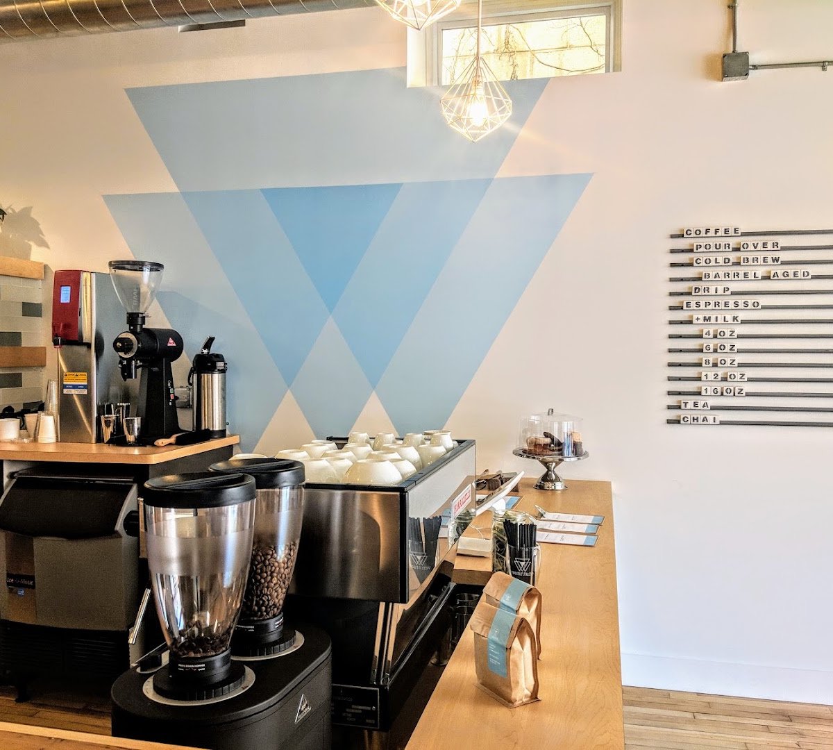 Interior of Vennture Brew Co, specialty coffee shop in Milwaukee