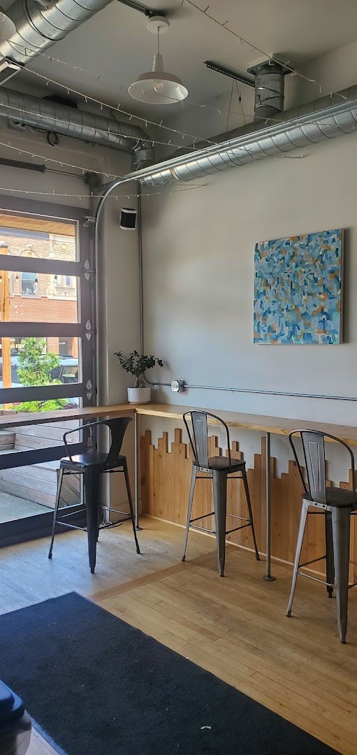 Interior of Vennture Brew Co, specialty coffee shop in Milwaukee