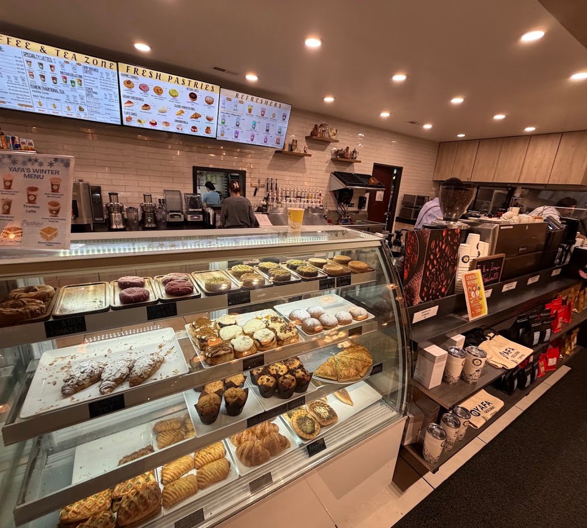 Interior of Yafa Golden Coffee, specialty coffee shop in Indianapolis