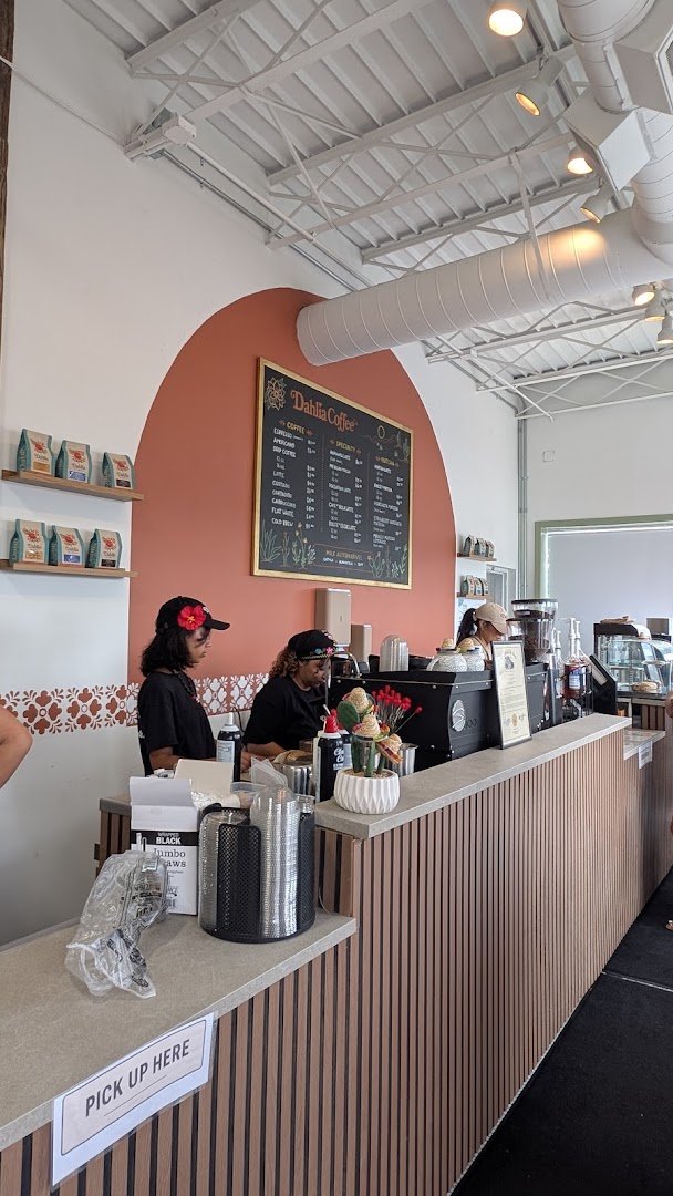 Interior of Dahlia Coffee Co, specialty coffee shop in Cleveland