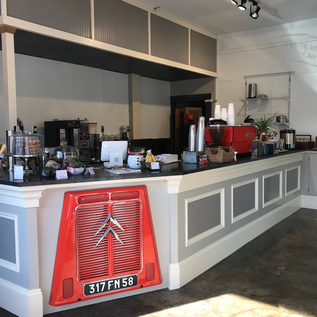 Interior of Petite Rouge Cafe & Coffee Truck, specialty coffee shop in New Orleans