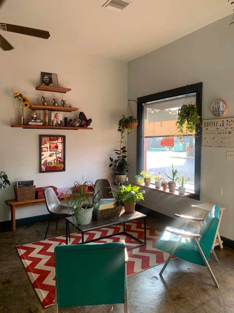 Interior of Petite Rouge Cafe & Coffee Truck, specialty coffee shop in New Orleans