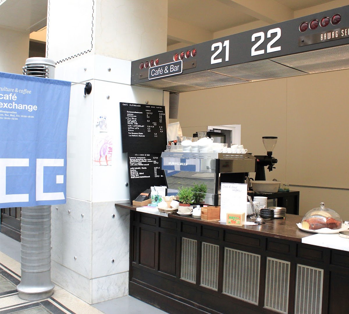 Interior of Café Exchange, specialty coffee shop in Vienna