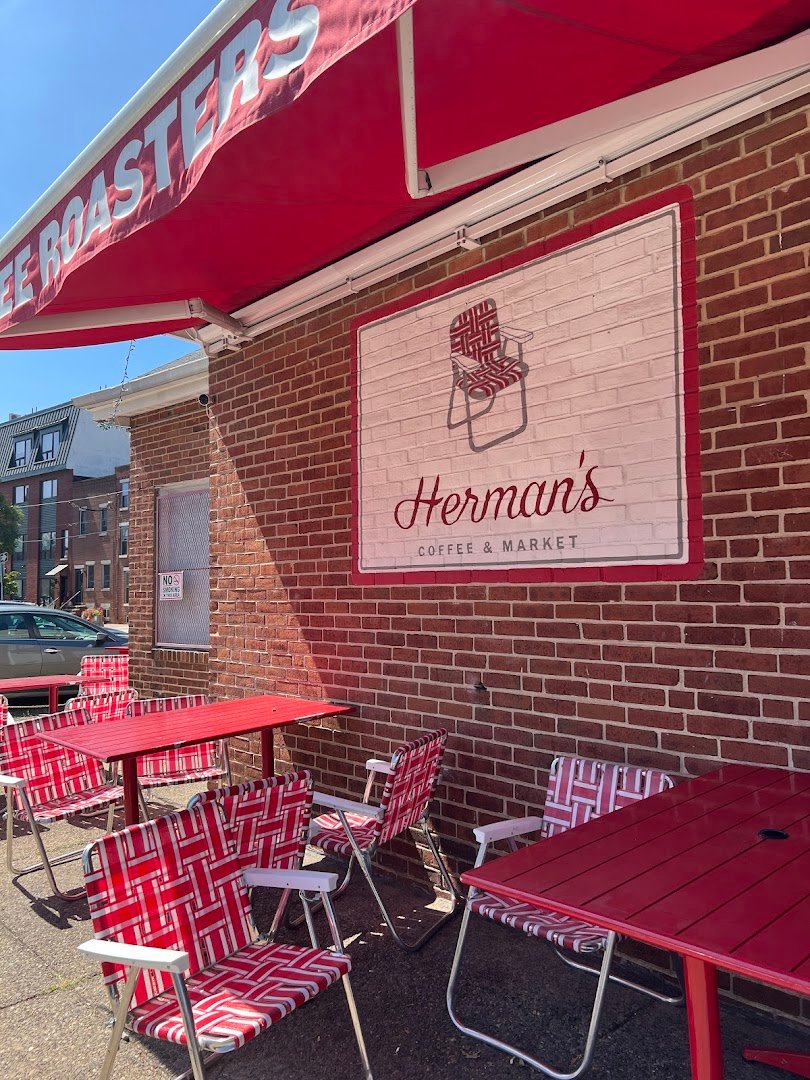 Storefront of Herman's Coffee, specialty coffee shop in Philadelphia