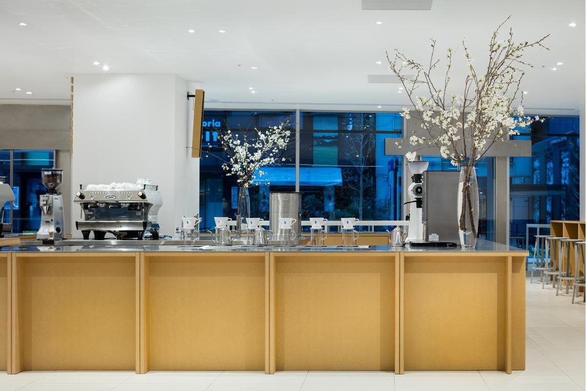 Interior of Blue Bottle Coffee - Shinjuku Cafe, specialty coffee shop in Tokyo