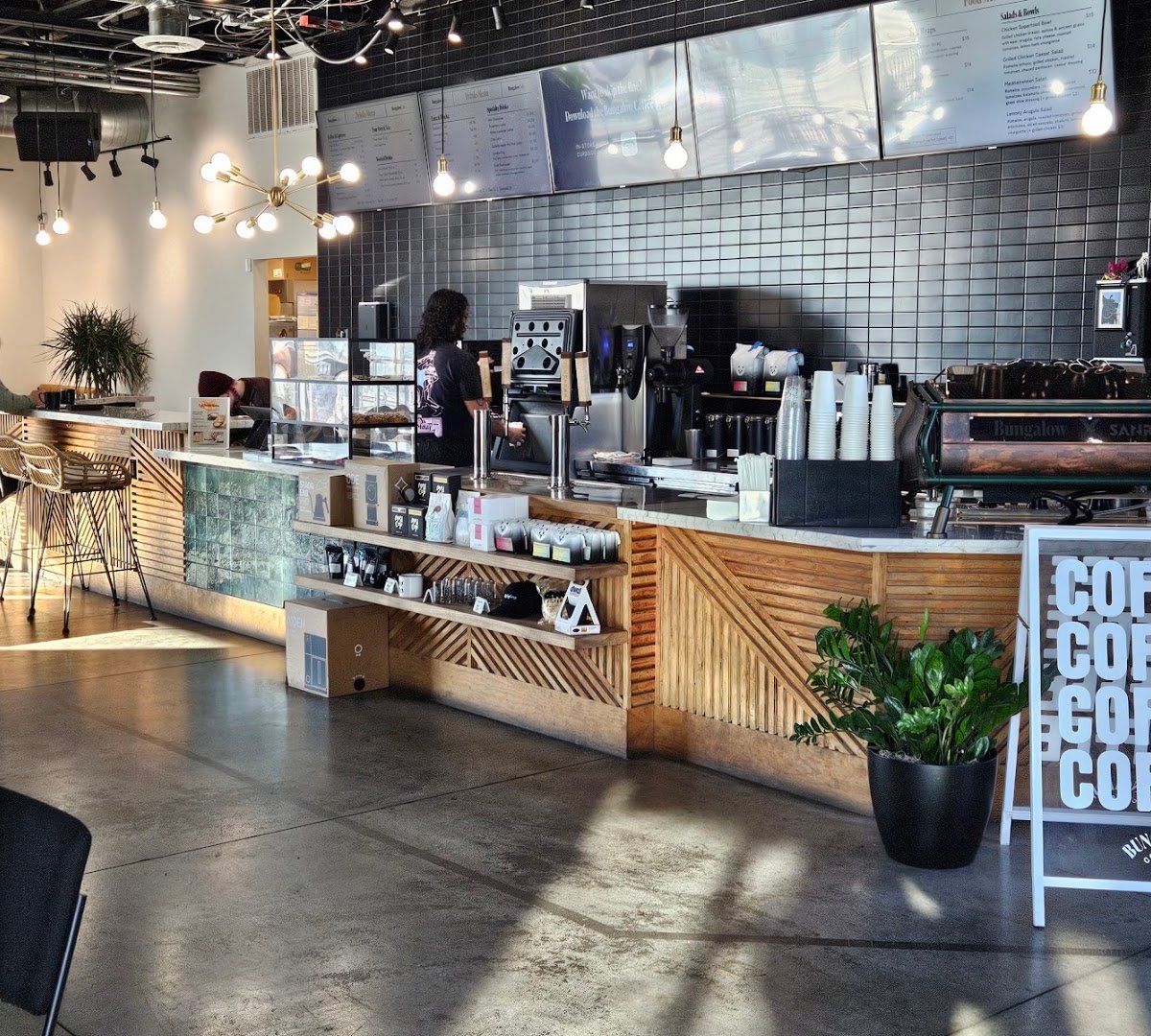 Interior of Bungalow Coffee Co, specialty coffee shop in Las Vegas