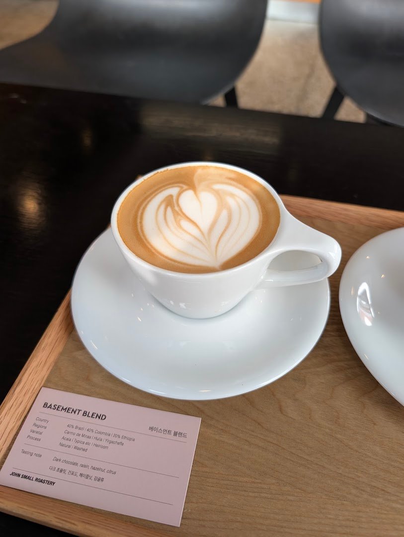 Coffee at John Small Roastery, specialty coffee shop in Seoul