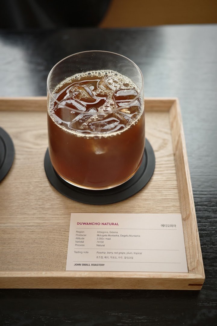 Coffee at John Small Roastery, specialty coffee shop in Seoul
