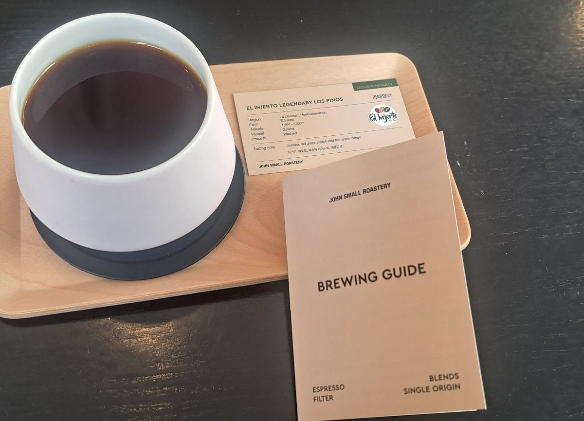 Coffee at John Small Roastery, specialty coffee shop in Seoul