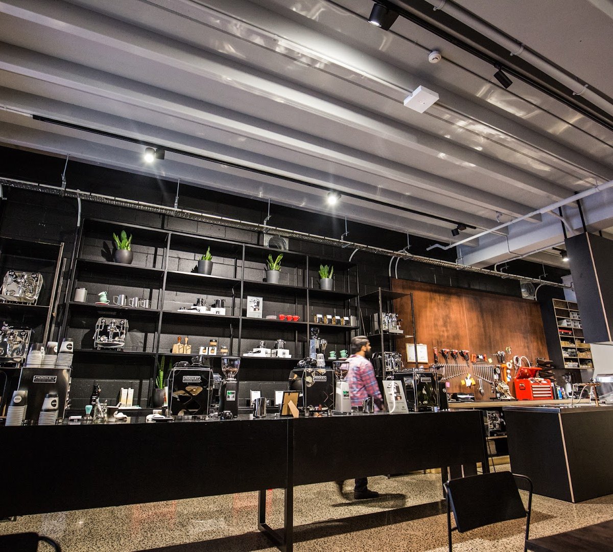 Interior of The Rocket Store, specialty coffee shop in Auckland
