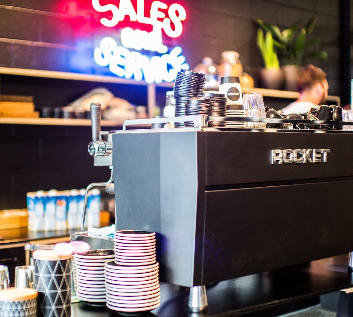 Interior of The Rocket Store, specialty coffee shop in Auckland