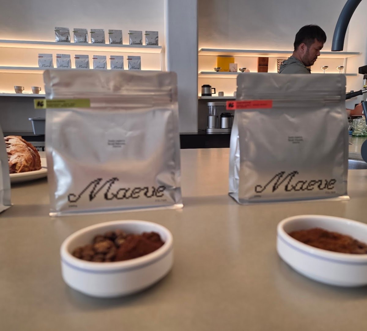 Interior of Maeve Coffee Roasters, specialty coffee shop in Auckland