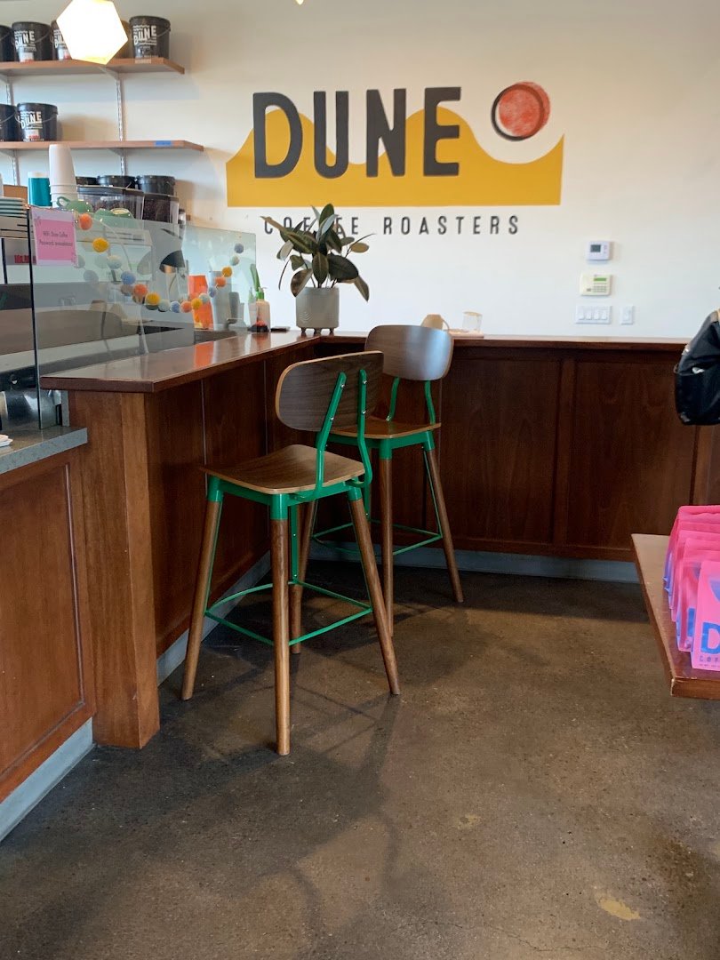 Interior of Dune Coffee Roasters, specialty coffee shop in Santa Barbara