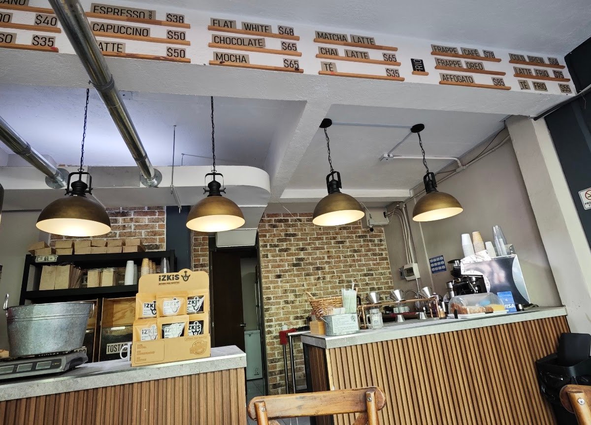 Interior of Sonoma café, specialty coffee shop in Mexico City