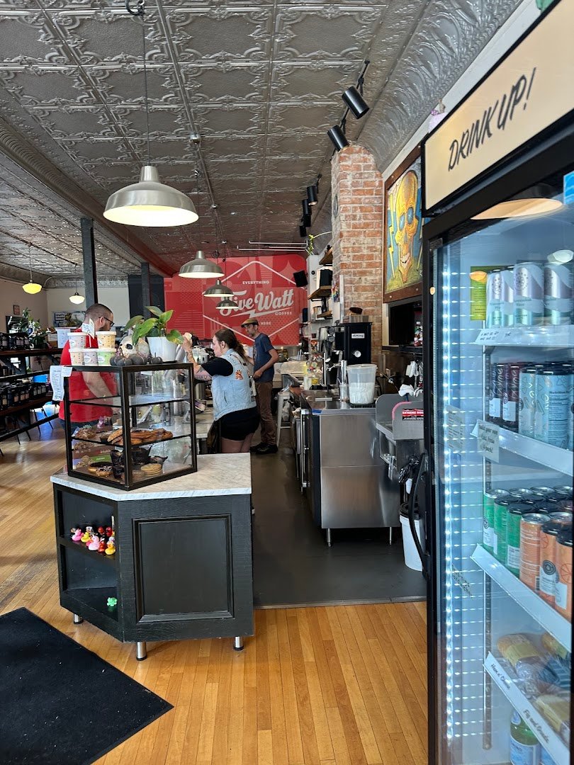 Interior of Five Watt Coffee, Lyndale, specialty coffee shop in Minneapolis