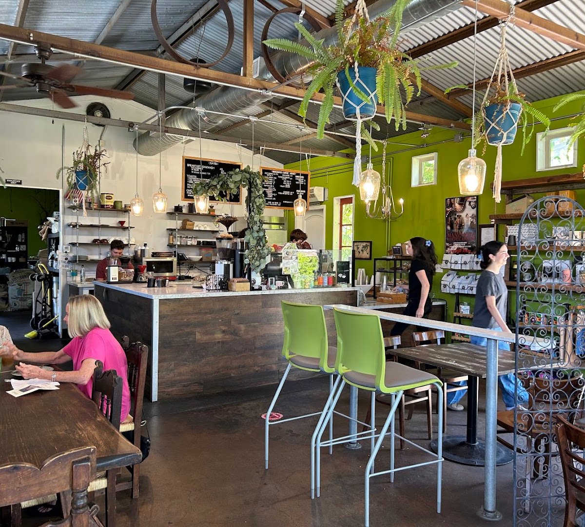 Interior of Manzanita Roasting Company and Coffee House, specialty coffee shop in San Diego