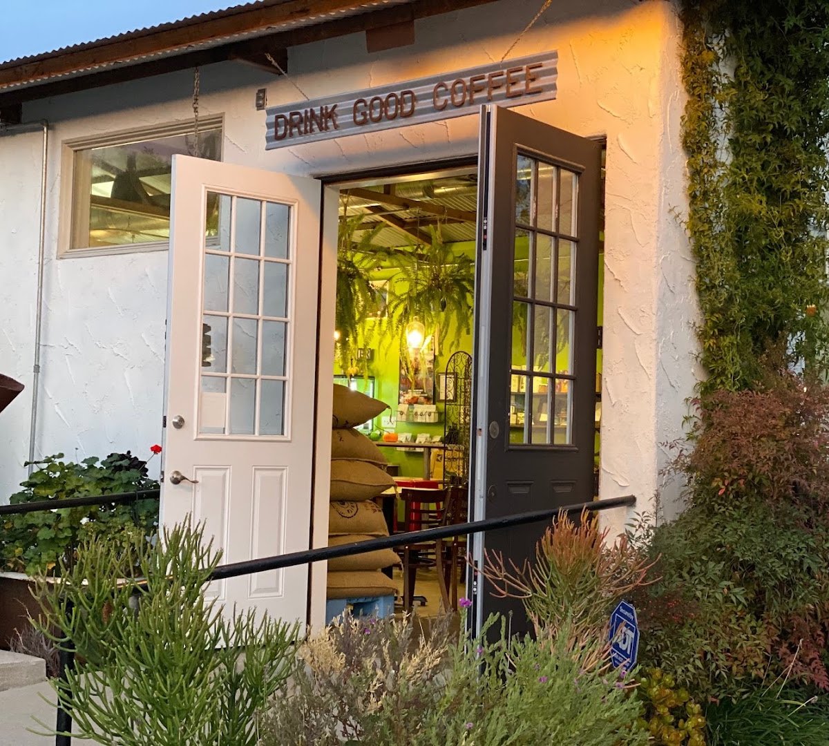 Storefront of Manzanita Roasting Company and Coffee House, specialty coffee shop in San Diego