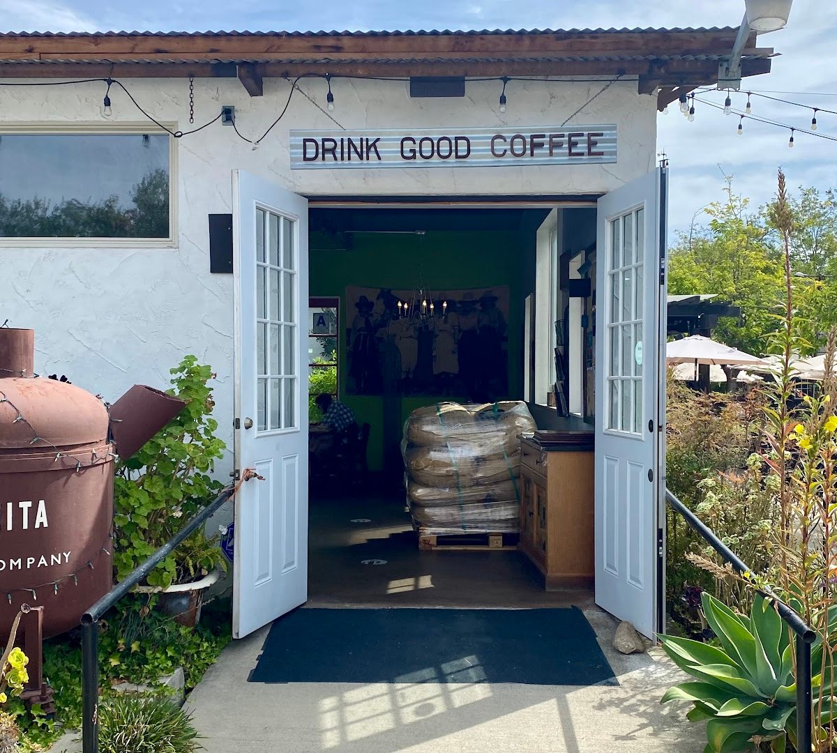 Storefront of Manzanita Roasting Company and Coffee House, specialty coffee shop in San Diego