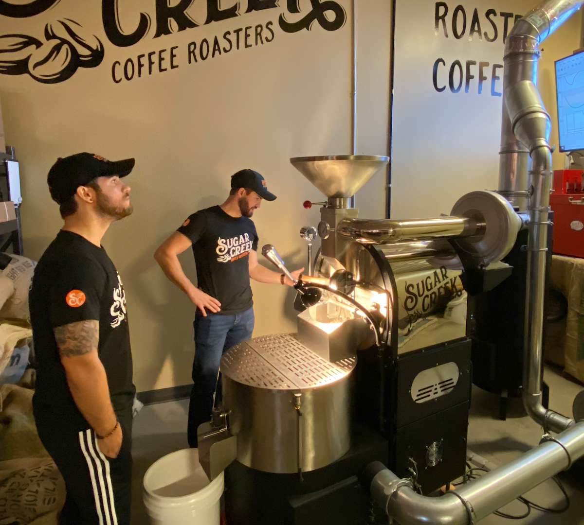 Interior of Sugar Creek Coffee Roasters, specialty coffee shop in Charlotte