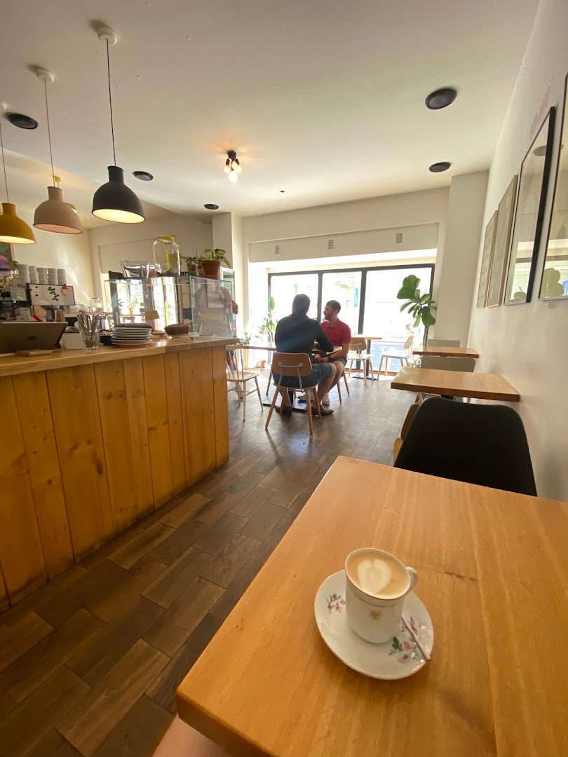 Interior of SLOW Café, specialty coffee shop in Prague