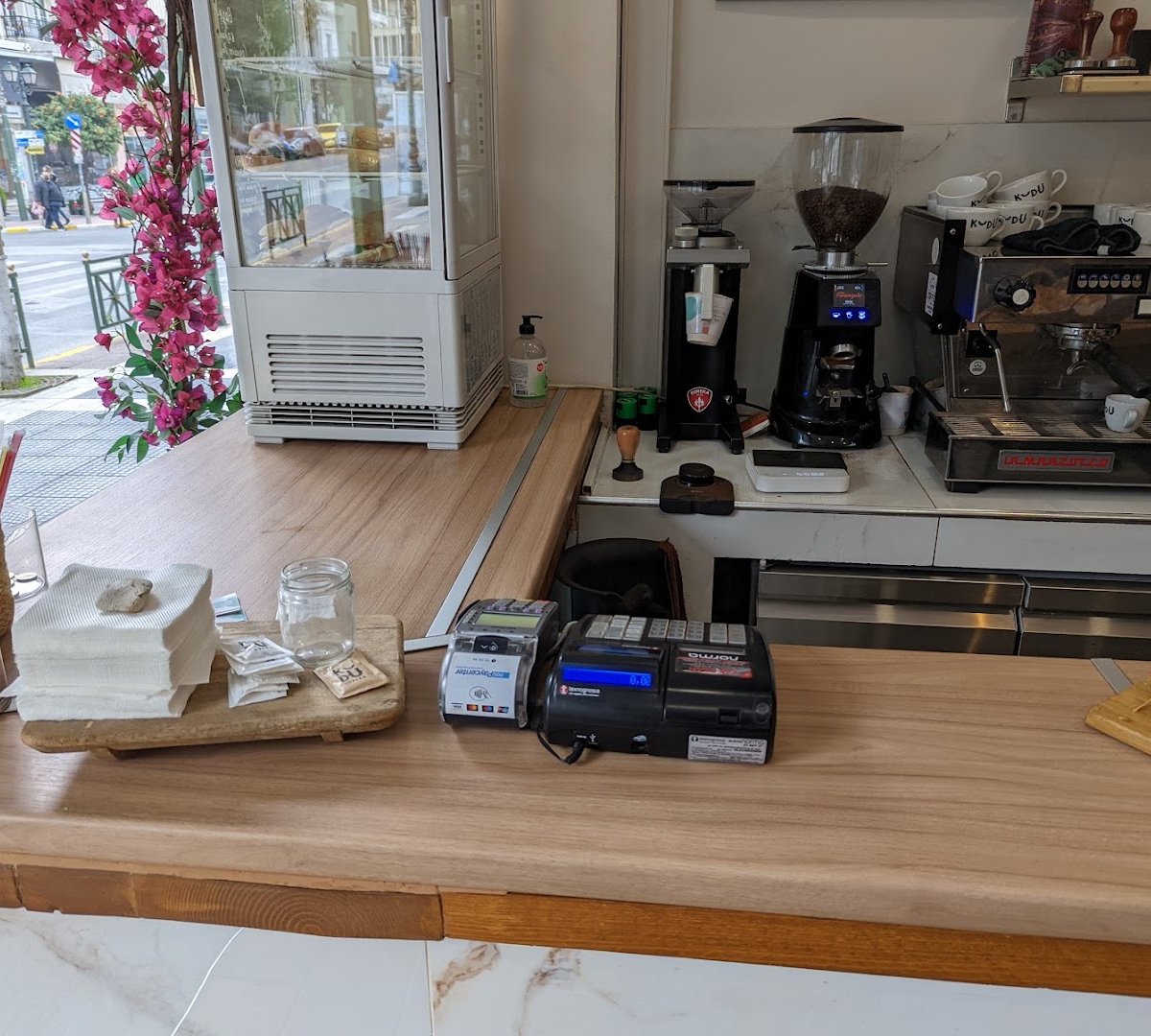 Interior of Magestria Coffee Roasters, specialty coffee shop in Athens
