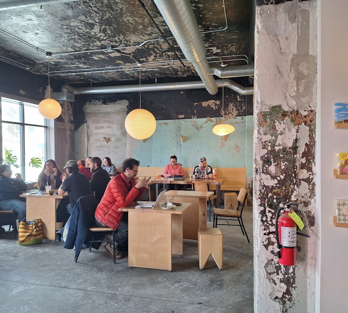 Interior of KLVN Coffee Lab, specialty coffee shop in Pittsburgh