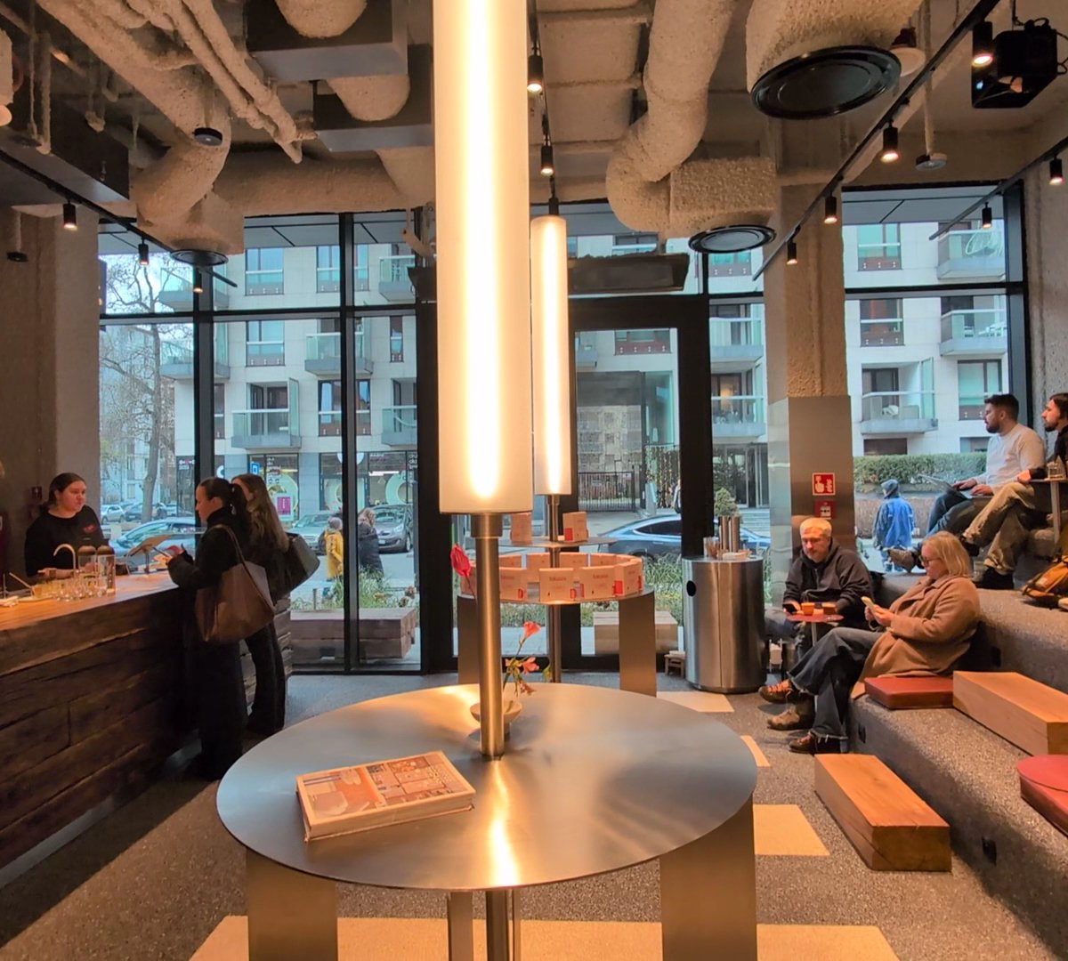 Interior of DOT. COFFEE & MATCHA BAR, specialty coffee shop in Warsaw