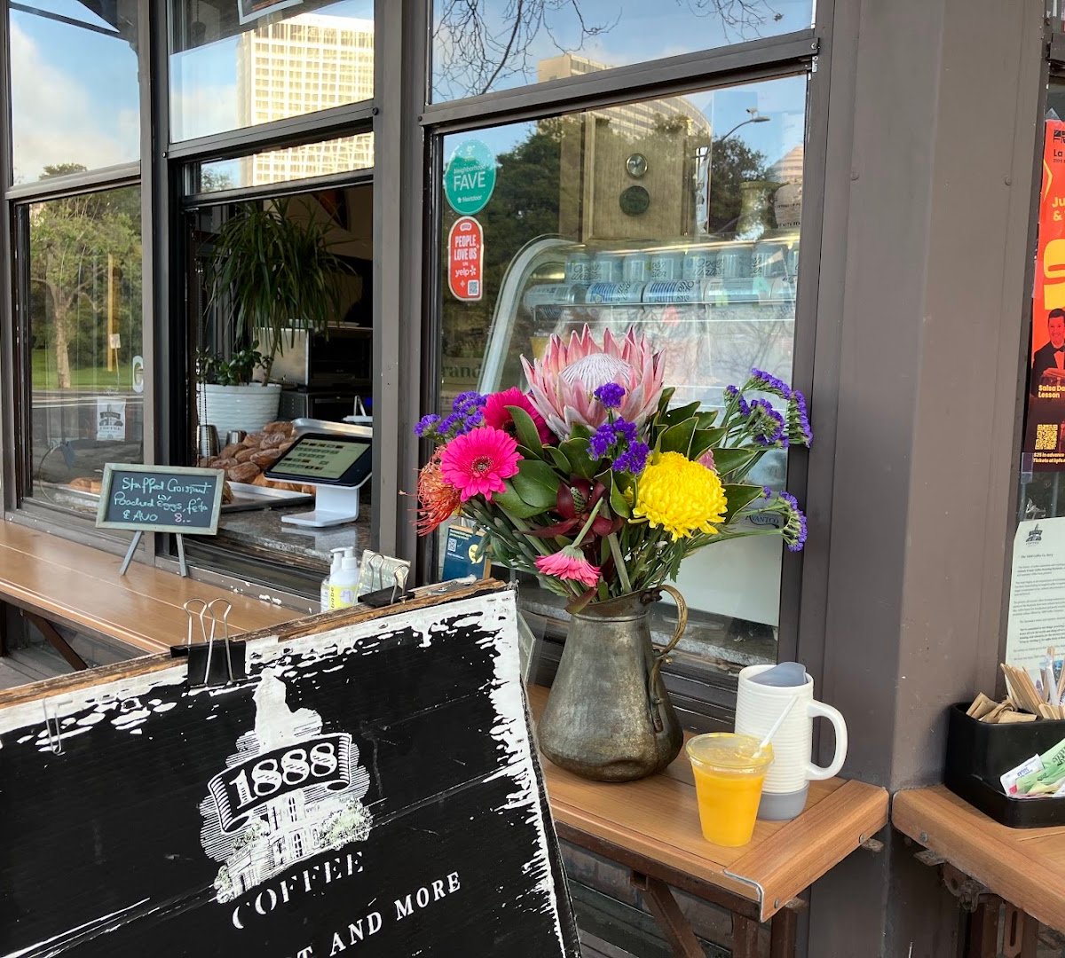Storefront of 1888 Coffee Station, specialty coffee shop in Oakland