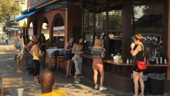 Storefront of 1888 Coffee Station, specialty coffee shop in Oakland