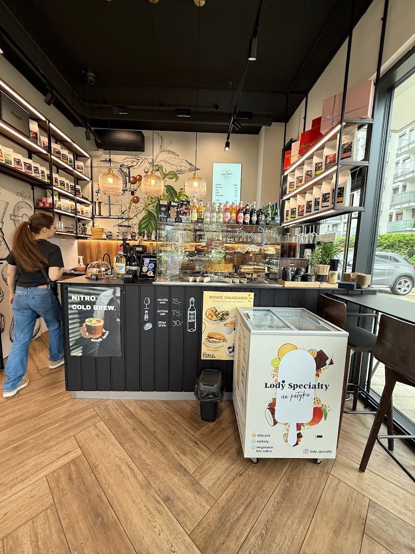 Interior of Noble Coffee Bielany, specialty coffee shop in Warsaw
