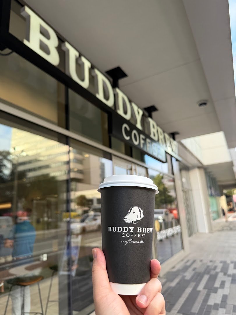 Storefront of Buddy Brew Coffee, specialty coffee shop in Tampa-St. Petersburg