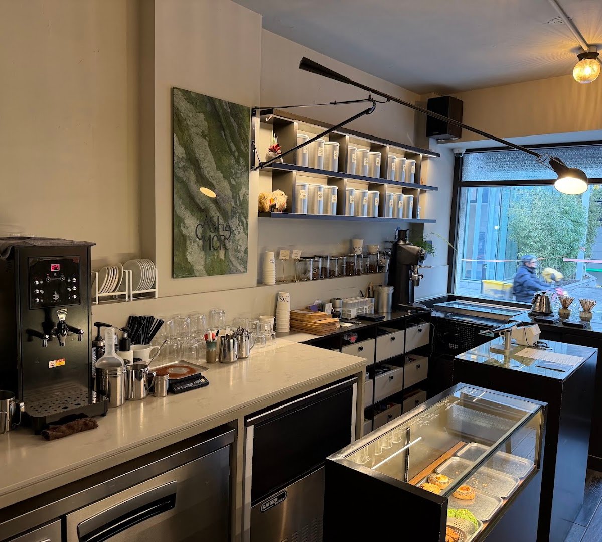 Interior of Cashmere Coffee, specialty coffee shop in Seoul