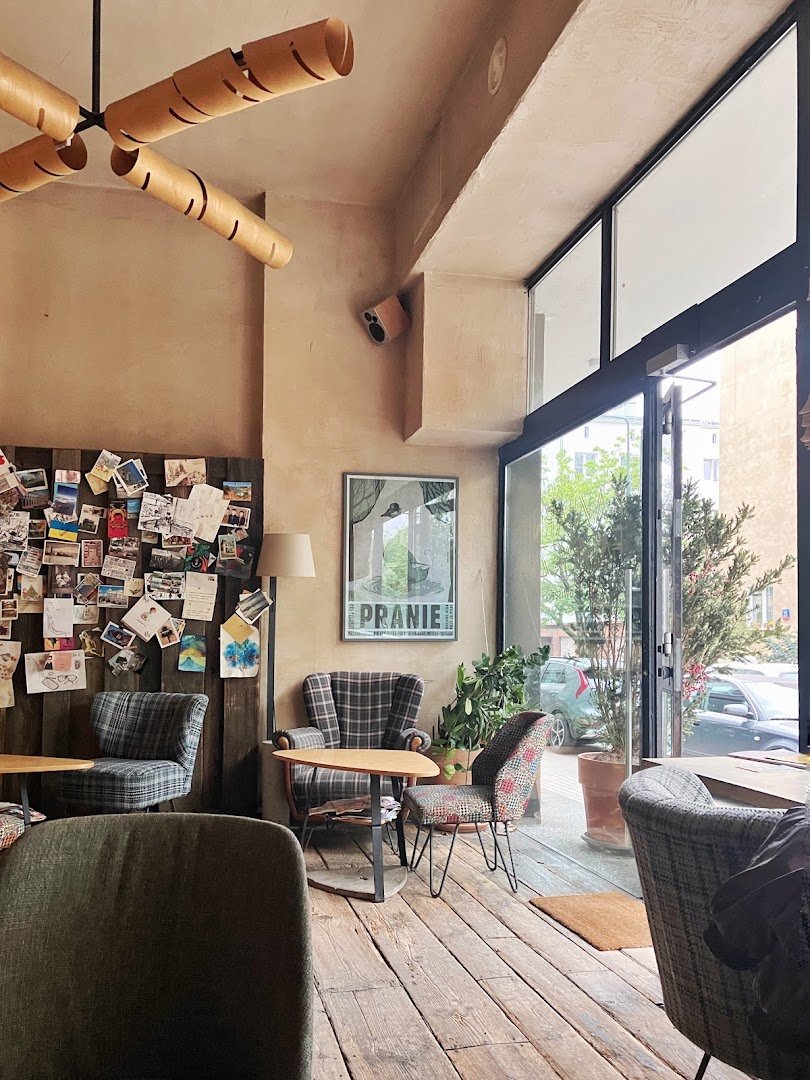 Interior of Fabryczna, specialty coffee shop in Warsaw