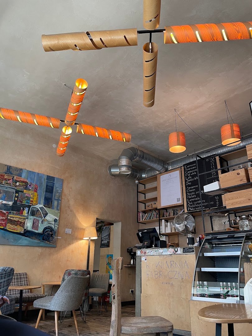 Interior of Fabryczna, specialty coffee shop in Warsaw