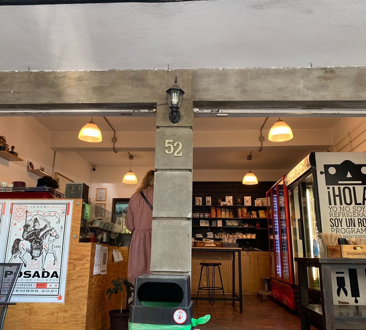 Interior of Cucurucho Cuauhtémoc, specialty coffee shop in Mexico City