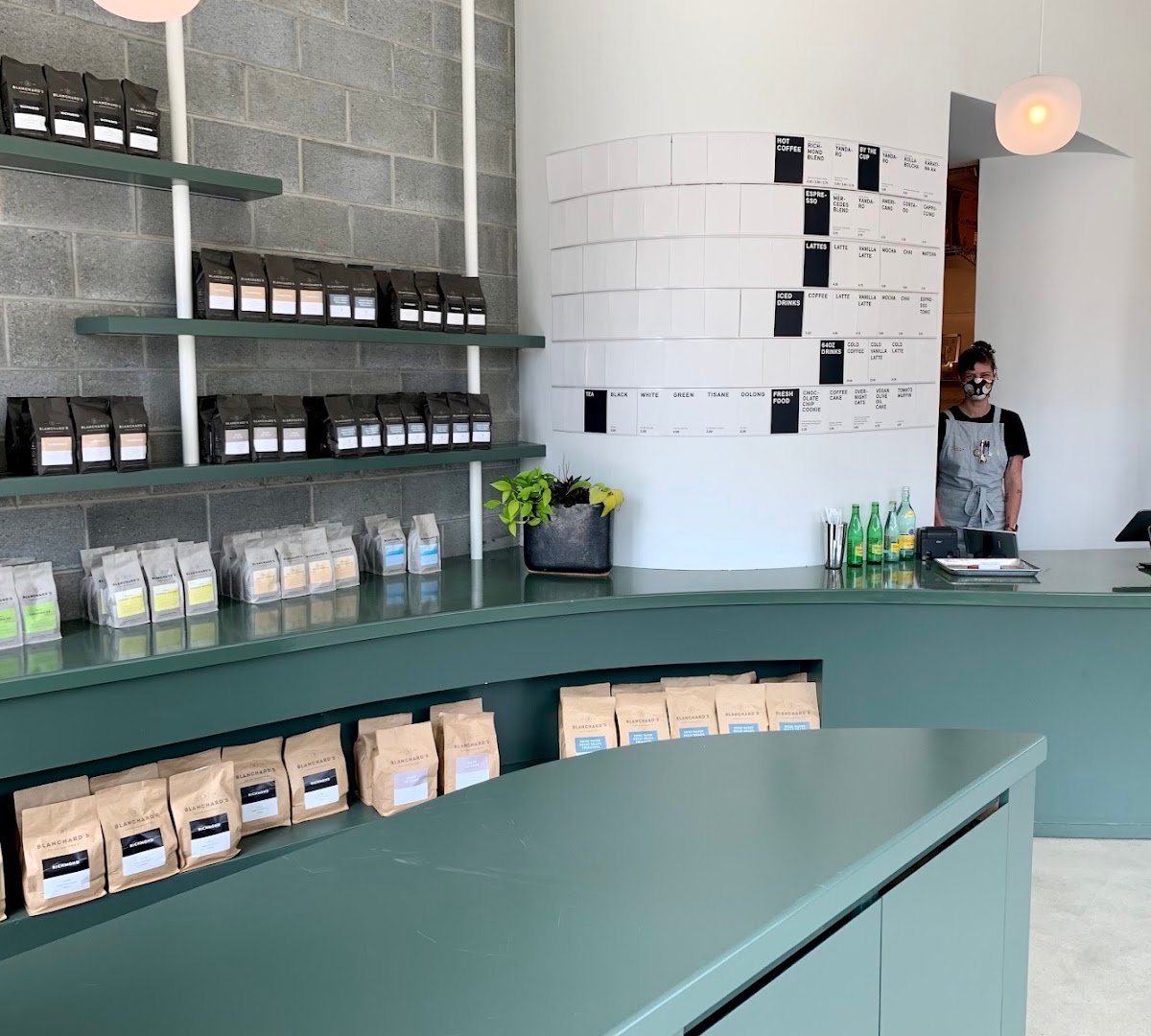 Interior of Blanchard's Coffee Company, specialty coffee shop in Richmond