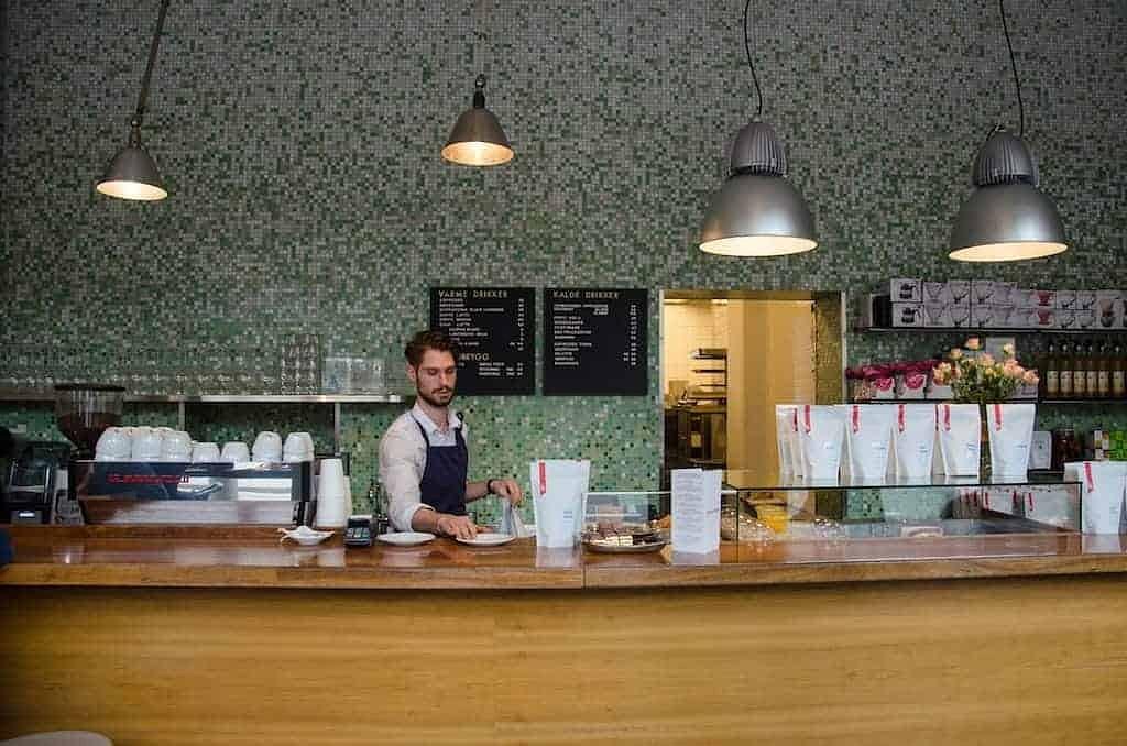 Interior of Java espresso & coffee Business AS, specialty coffee shop in Oslo
