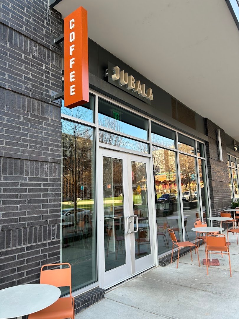 Storefront of Jubala Coffee, specialty coffee shop in Raleigh-Durham