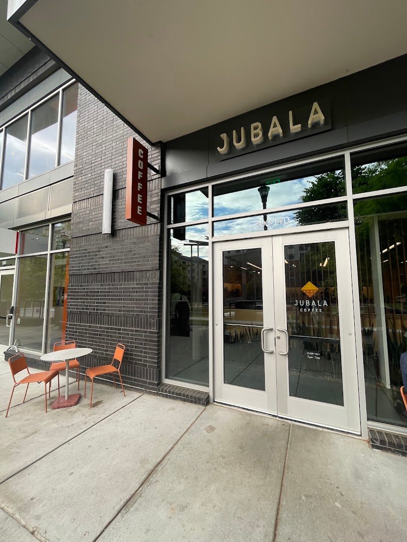 Storefront of Jubala Coffee, specialty coffee shop in Raleigh-Durham