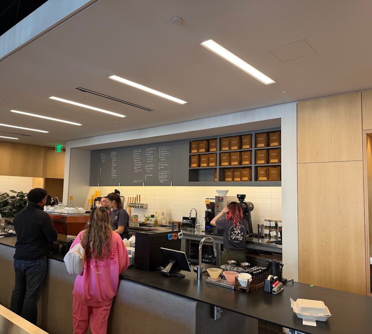 Interior of Jubala Coffee, specialty coffee shop in Raleigh-Durham