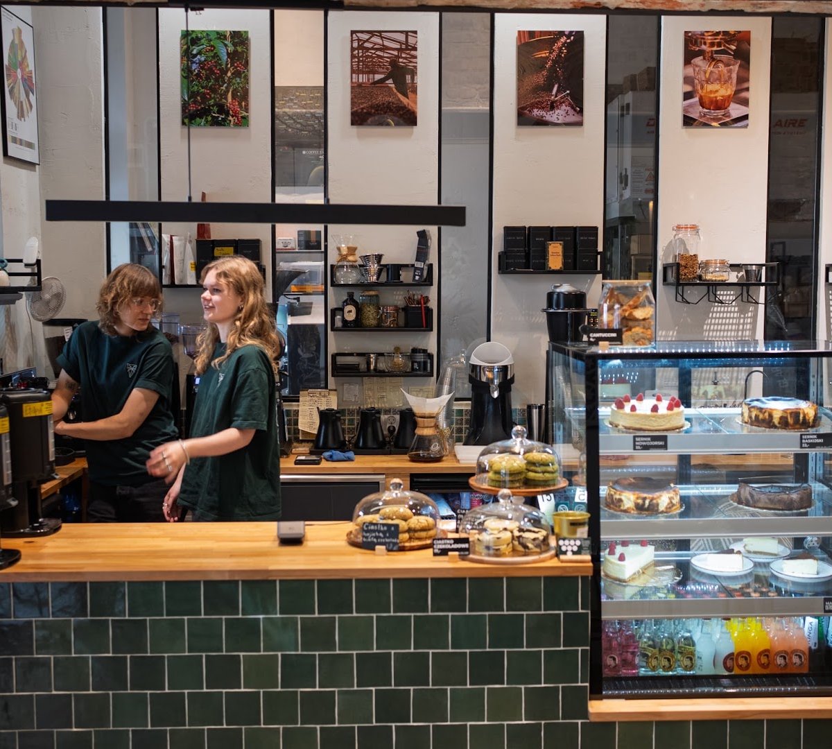 Interior of El Cafetero Emilii Plater, specialty coffee shop in Warsaw