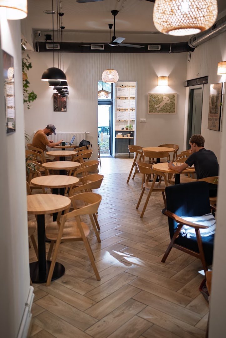 Interior of El Cafetero Emilii Plater, specialty coffee shop in Warsaw