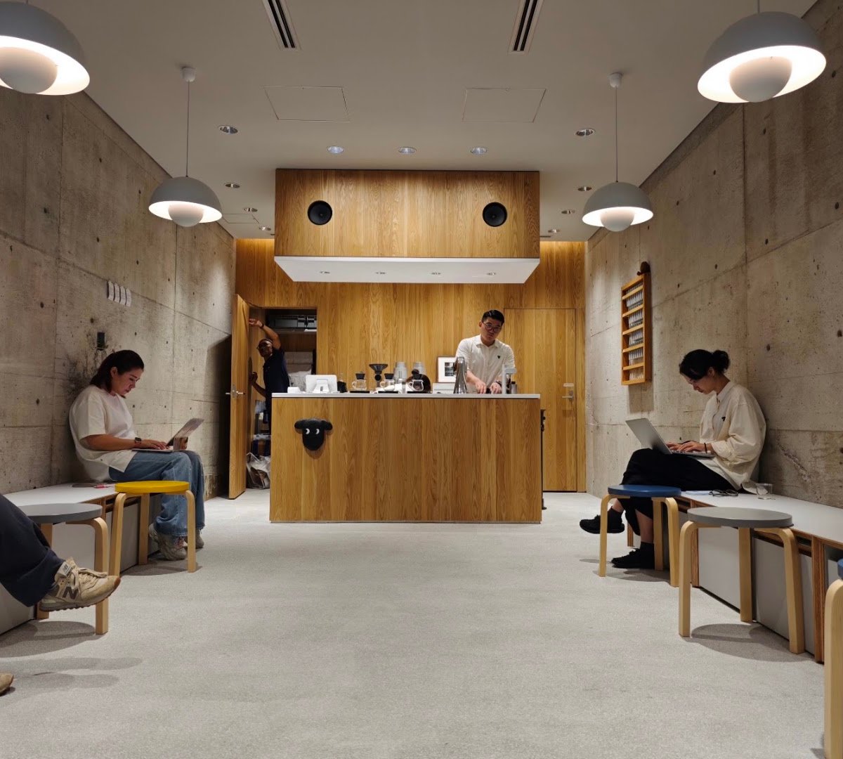 Interior of Blacksheep Espresso, specialty coffee shop in Tokyo