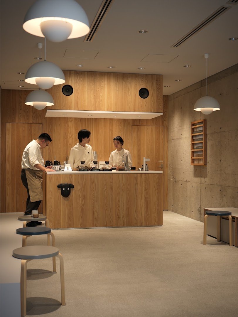 Interior of Blacksheep Espresso, specialty coffee shop in Tokyo