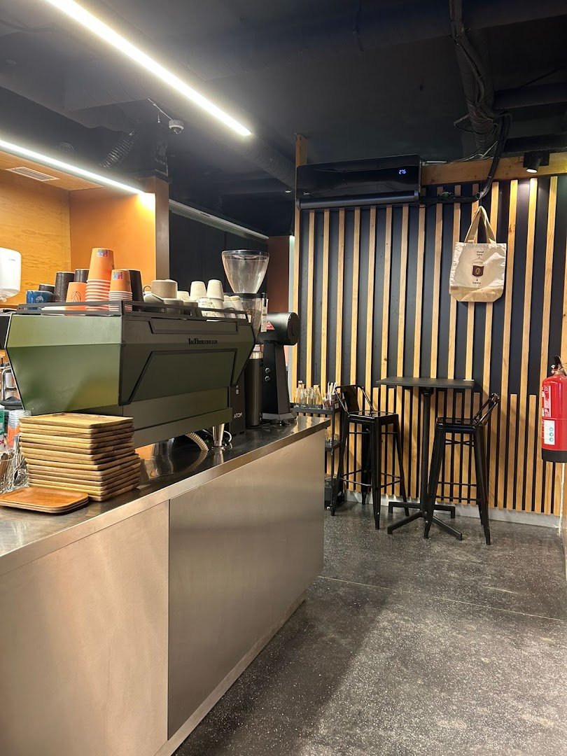 Interior of Baobá Café Bica, specialty coffee shop in Lisbon